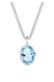 Kette Geo Oval Topas Edelstein Festlich 925 Silber Hellblau