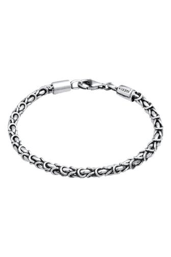 KUZZOI Armband Königskette Basic 925 Silber Grau