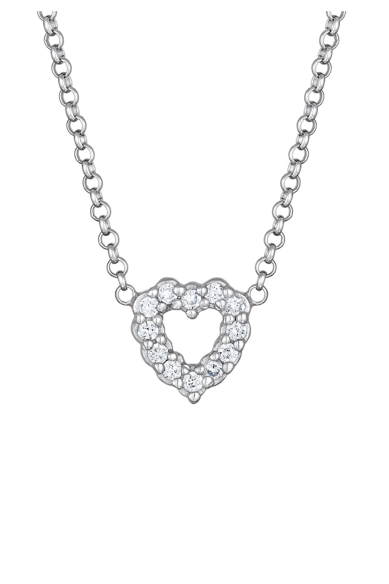 ELLI DIAMONDS Kette Herz Lab Grown Diamanten (0.18 ct) 925 Silber Silber, Bild 1