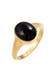 Ring Siegelring Onyx Oval 925 Silber vergoldet Gold