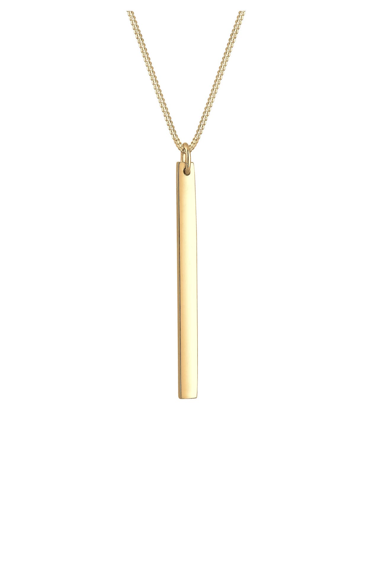 ELLI Kette Anhänger Rechteck Schmuck Geschenk 925 Sterling Silber Gold, Bild 1
