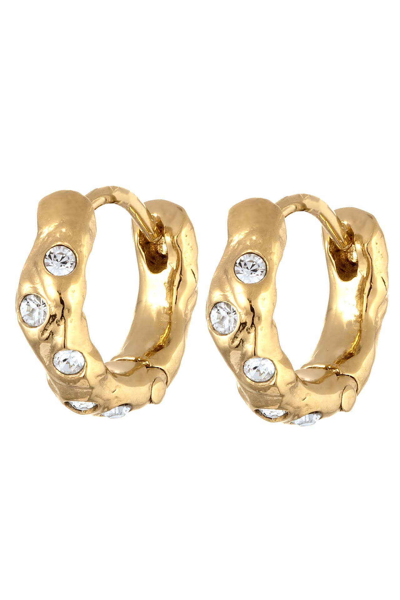 ELLI Ohrringe Creolen Weiß 925 Sterling Silber, mit Kristallen von Swarovski® Gold, Bild 1