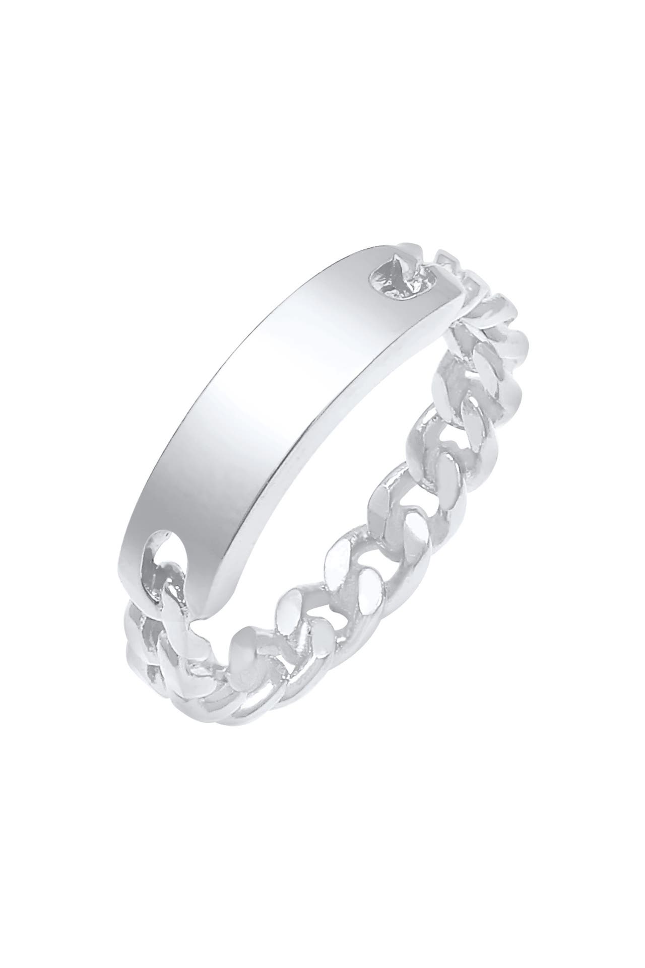 ELLI Ring Bandring Platte Panzer Kette 925 Silber, Bild 1