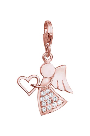 NENALINA Charm Anhänger Engel Glücksbringer Zirkonia 925 Silber