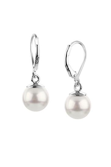 NENALINA Ohrringe Ohrhänger Muschelkernperle Edel 925 Silber Silber