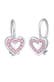 Ohrringe Ohrstecker Herz Glas Kristalle Rose 925 Sterling Silber