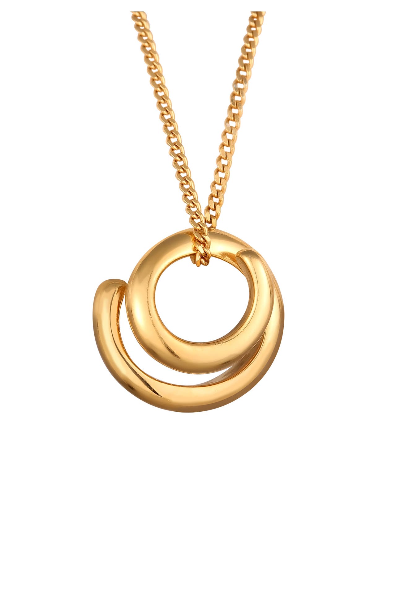 ELLI Kette Anhänger Rund Wickeldesign 925 Sterling Silber Gold, Bild 1