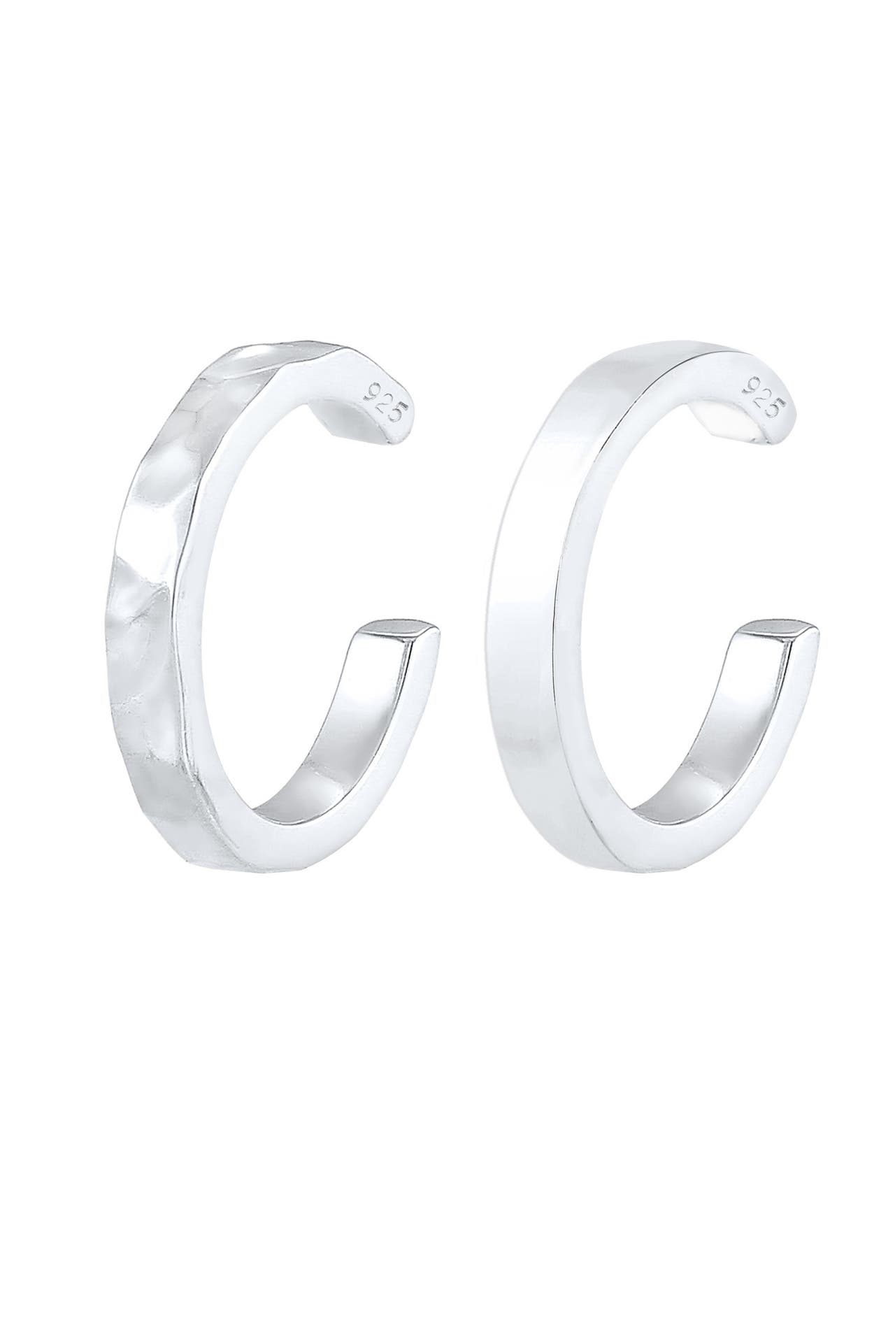 ELLI Ohrringe Earcuff Set Organic Look 925 Silber Silber, Bild 1