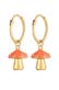 Ohrringe Creolen Pilz Glück Emaille 925 Silber Orange
