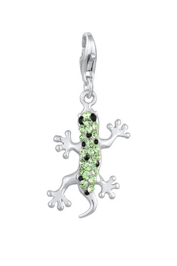 NENALINA Charm Anhänger Gecko 925 Silber, mit Kristallen von Swarovski®