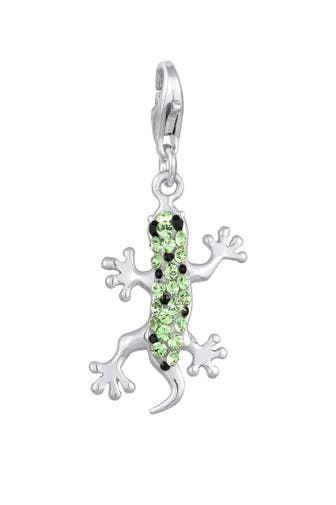 NENALINA Charm Anhänger Gecko 925 Silber, mit Kristallen von Swarovski®