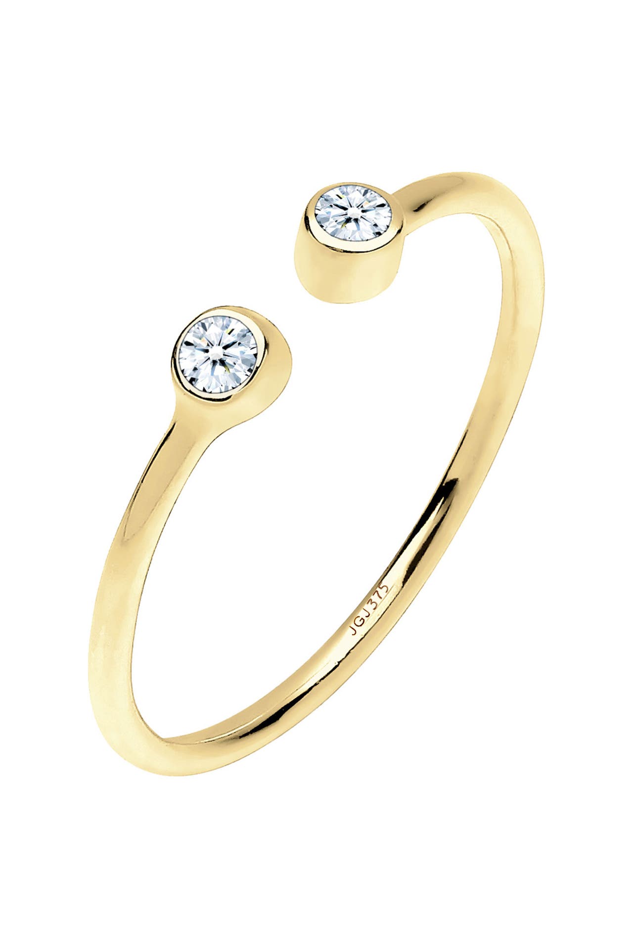 ELLI DIAMONDS Ring Diamant Weiß Brillantschliff (0.06 ct) 375 Gelbgold offen Weiß, Bild 1