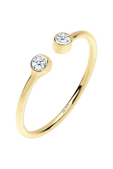 ELLI DIAMONDS Ring Diamant Weiß Brillantschliff (0.06 ct) 375 Gelbgold offen Weiß