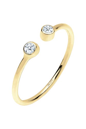ELLI DIAMONDS Ring Diamant Weiß Brillantschliff (0.06 ct) 375 Gelbgold offen Weiß