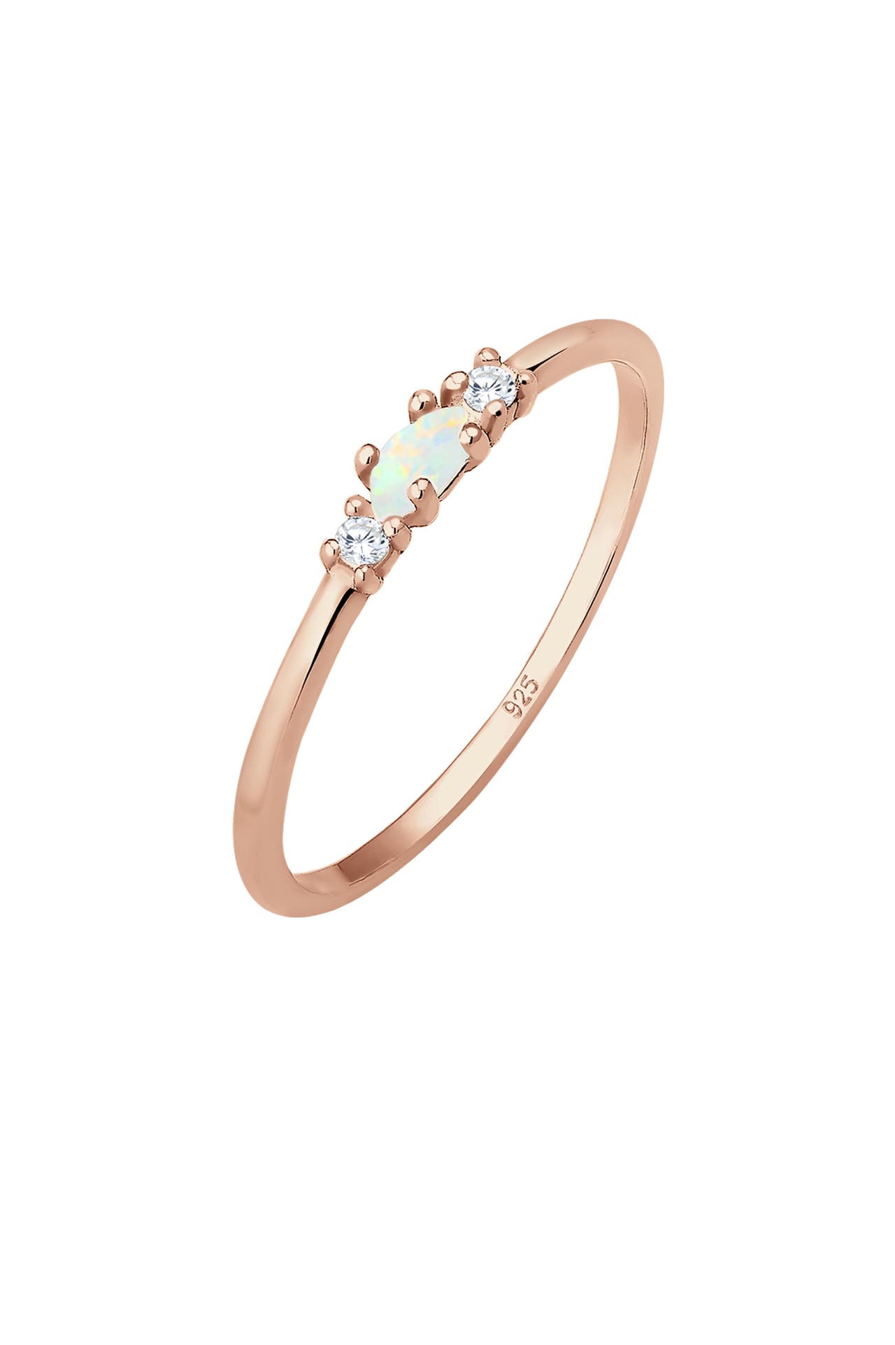 ELLI Ring Opal Marquise und Zirkonia 925 Sterling Silber Rosegold, Bild 1