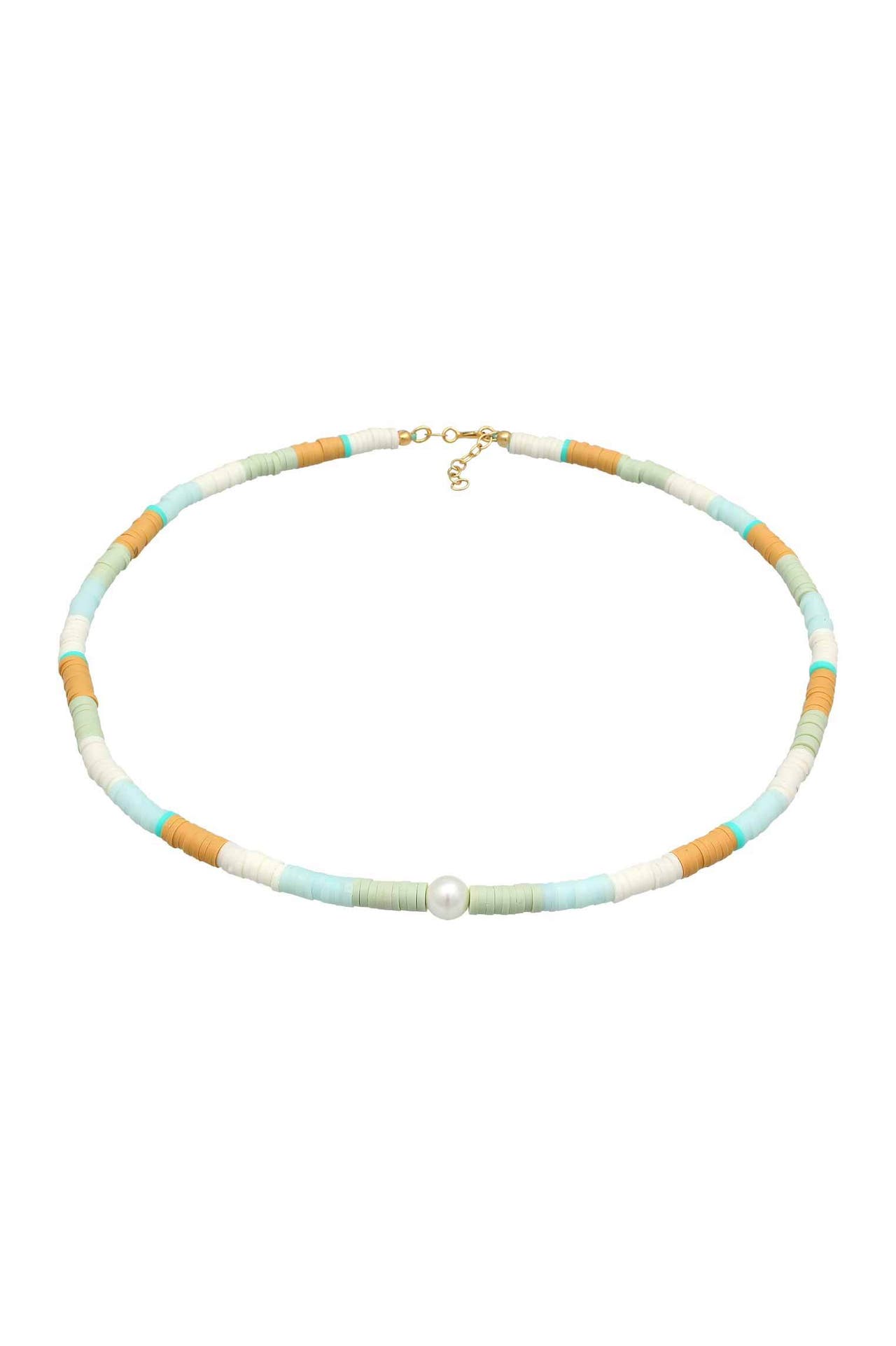 ELLI Kette Heishi Beads Muschelkernperle Surferkette 925 Silber Zweifarbig, Bild 1