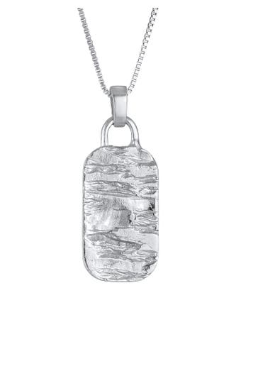 KUZZOI Kette Marke Military Platte Gehämmert 925 Silber Silber