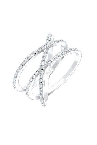 ELLI Ring Verschlungen Kristalle 925 Silber Weiß