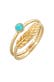 Ring Feder Howlith Türkis Boho 2er Set 925 Silber Gold