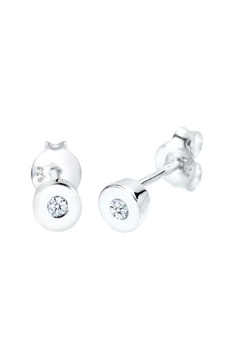 ELLI DIAMONDS Ohrringe Ohrstecker Diamant Brillantschliff (0.06 ct) 925 Silber Weiß