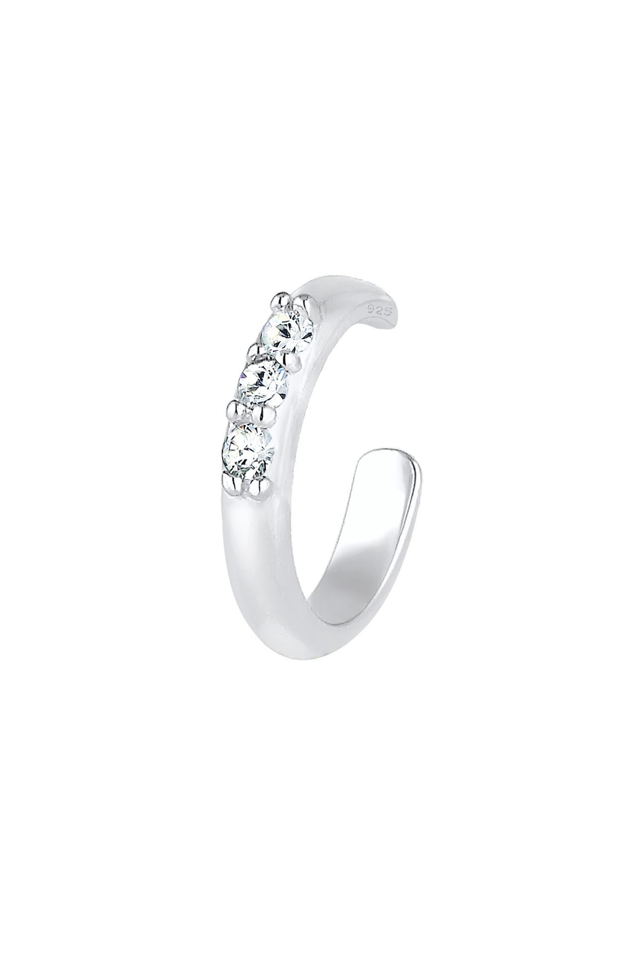 ELLI Ohrringe Earcuff Single mit Kristallen von Swarovski® 925 Silber Silber, Bild 1