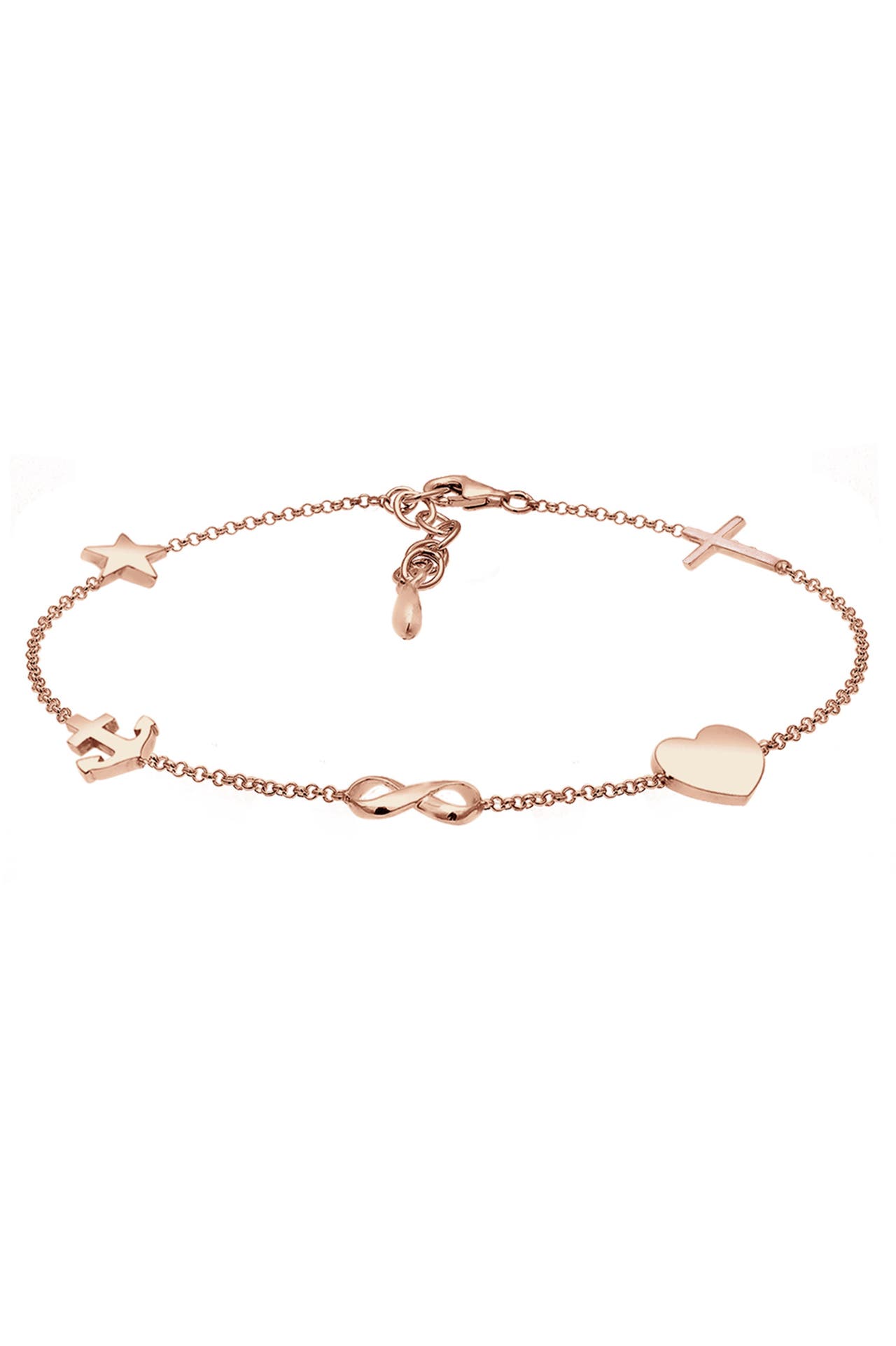 ELLI Armband Armband Kreuz Herz Infinity Anker Stern 925 Sterling Silber Rosegold, Bild 1