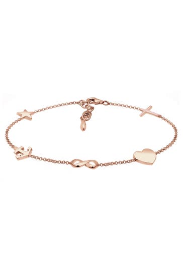 ELLI Armband Armband Kreuz Herz Infinity Anker Stern 925 Sterling Silber Rosegold
