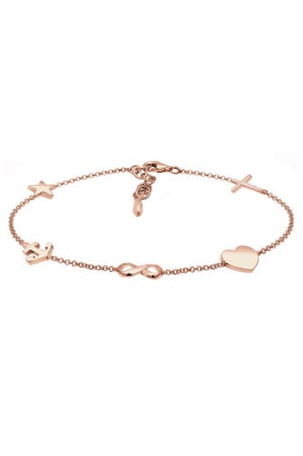 ELLI Armband Armband Kreuz Herz Infinity Anker Stern 925 Sterling Silber Rosegold