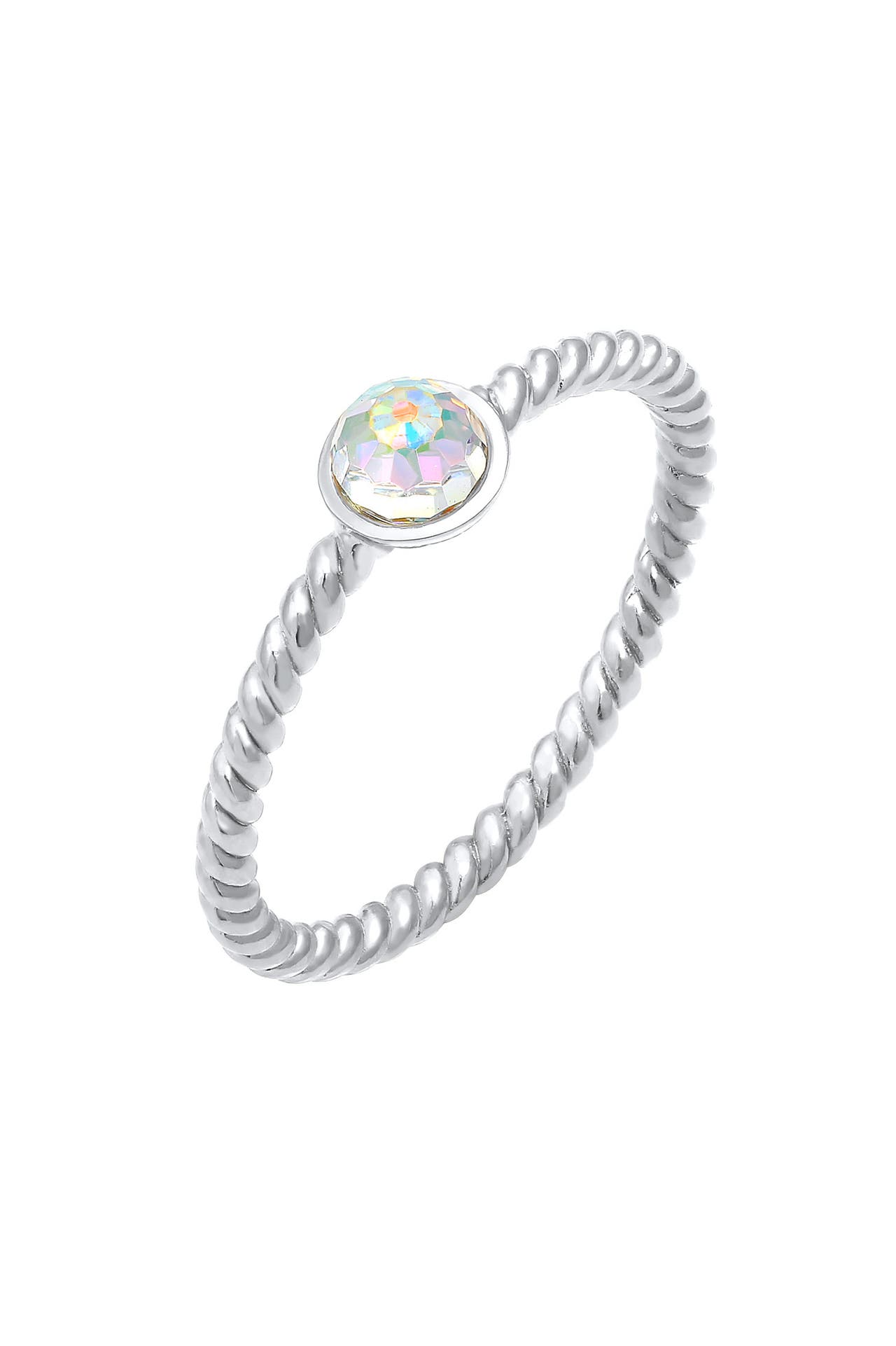 ELLI Ring Solitär mit Kristalle von Swarovski®925 Silber vergoldet Silber, Bild 1
