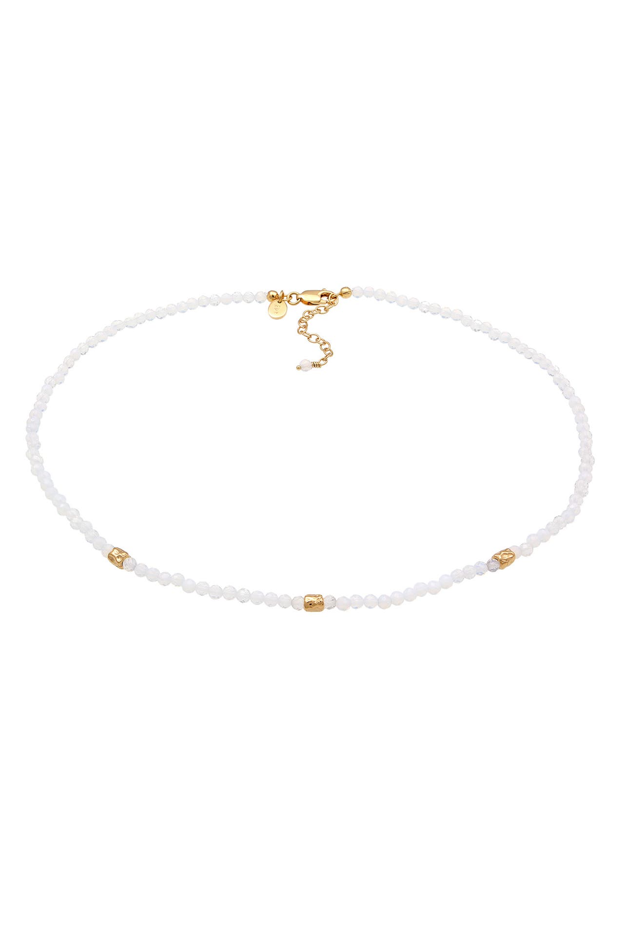 ELLI PREMIUM Kette Mondstein Regenbogen Perlen 925 Sterling Silber Gold, Bild 1