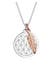 Kette Anhänger Lebensblume und Feder bicolor 925 Sterling Silber Rosegold