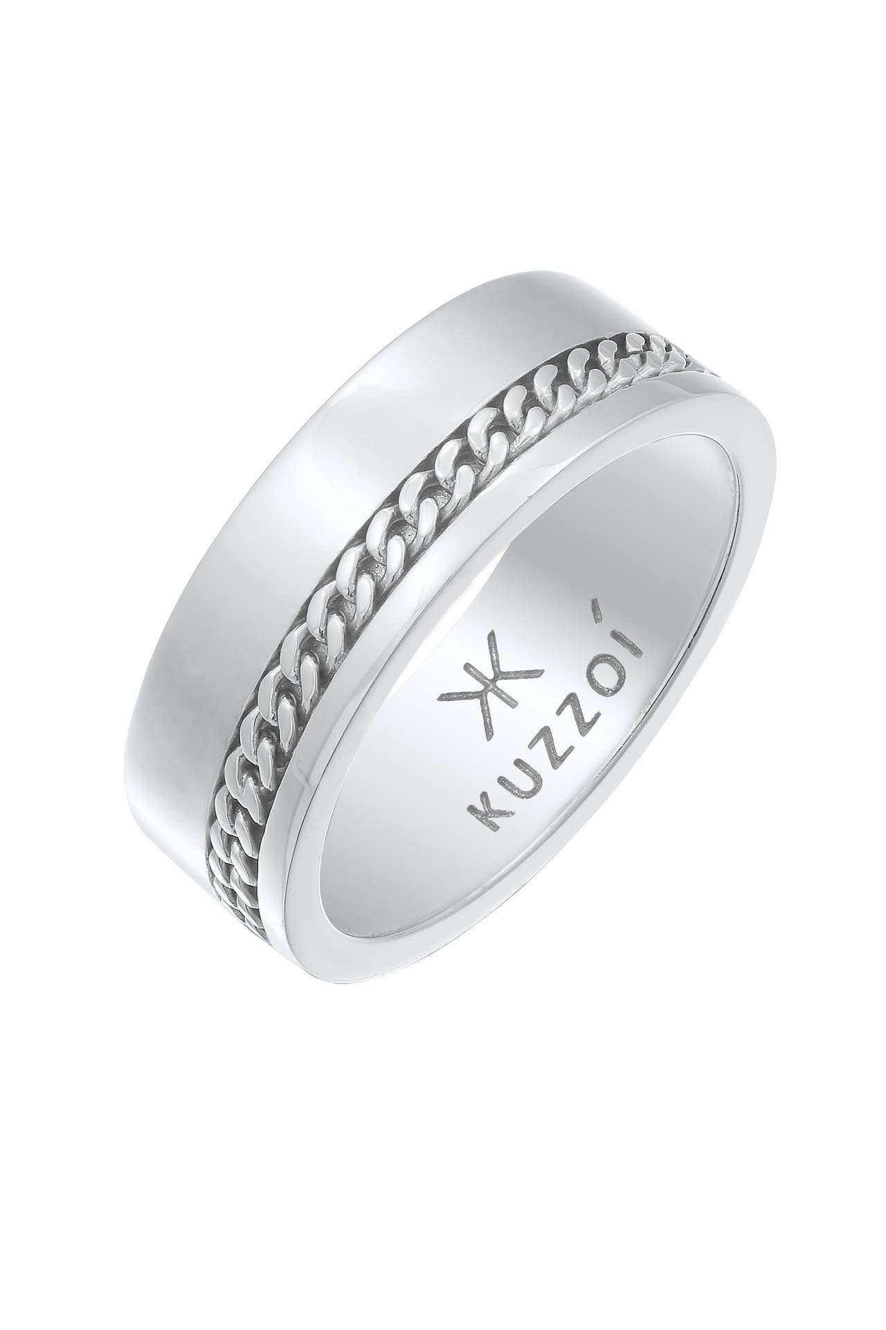 KUZZOI Ring Herren Bandring Chunky Chain 925 Silber Silber, Bild 1