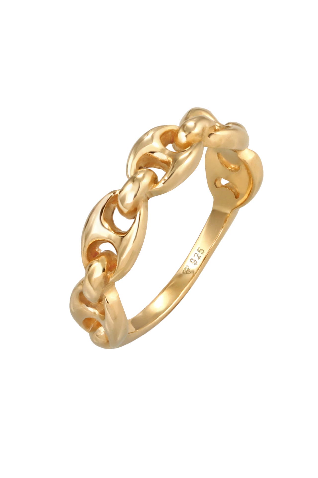 ELLI Ring Maritimes Schiffsanker Design Bandring 925 Silber Gold, Bild 1