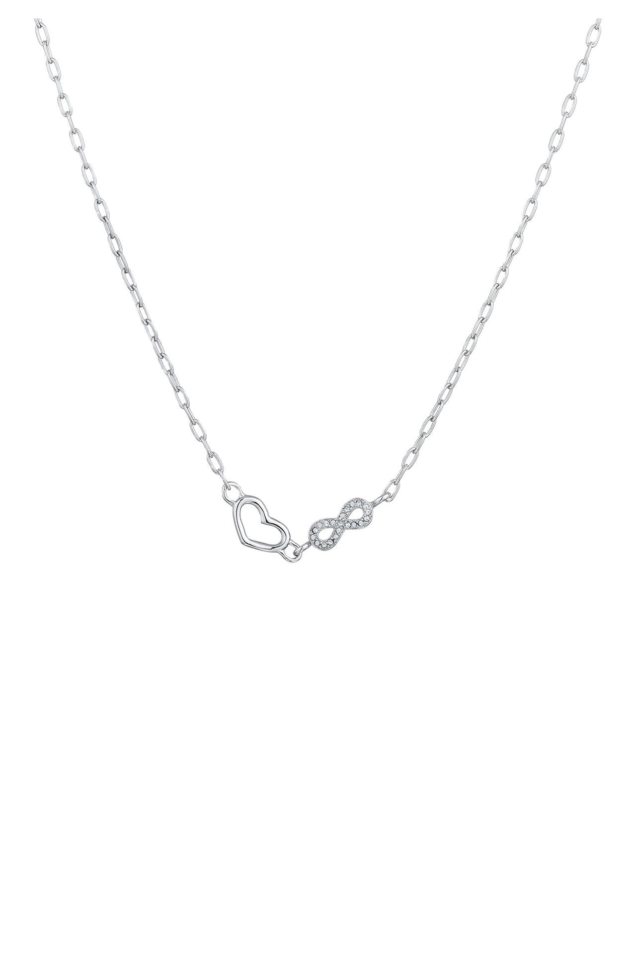 ELLI Kette Herz Infinity Weiß 925 Sterling Silber, mit Kristallen von Swarovski® Silber, Bild 1