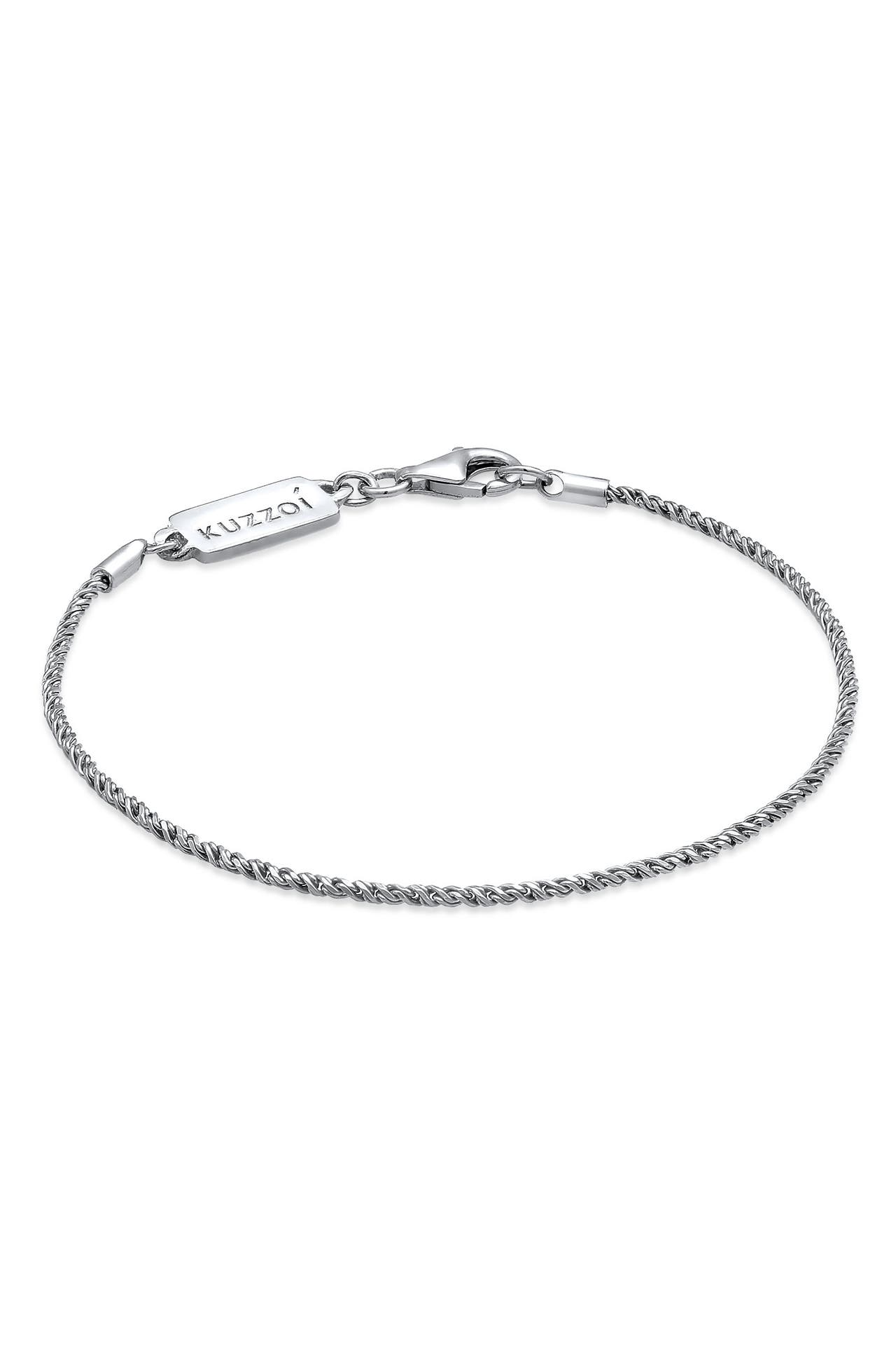 KUZZOI Armband Herren Basic Kordelkette Gedreht 925 Silber Silber, Bild 1