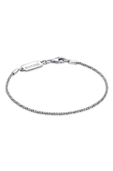 KUZZOI Armband Herren Basic Kordelkette Gedreht 925 Silber Silber