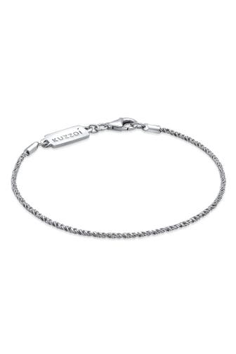 KUZZOI Armband Herren Basic Kordelkette Gedreht 925 Silber Silber