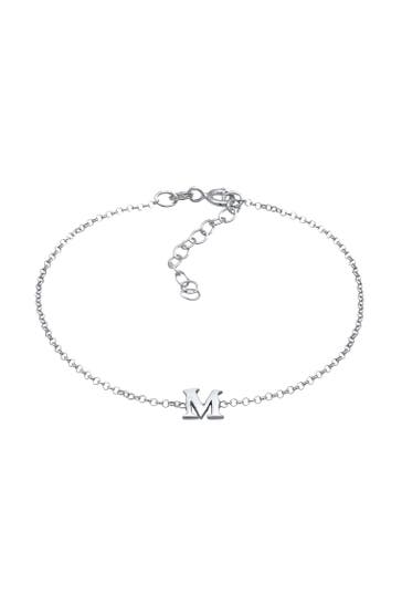 ELLI Armband Buchstaben Initialen Anhänger M 925 Silber Silber
