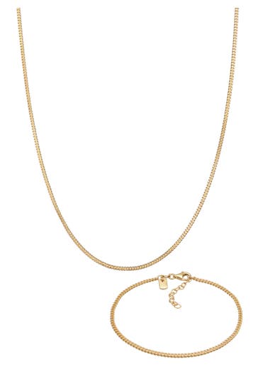 KUZZOI Schmuckset Panzerarmband Kette Basic 925 Silber Gold