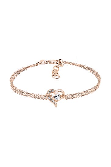 ELLI Armband Herz Liebe 925 Silber, mit Kristallen von Swarovski® Rosegold