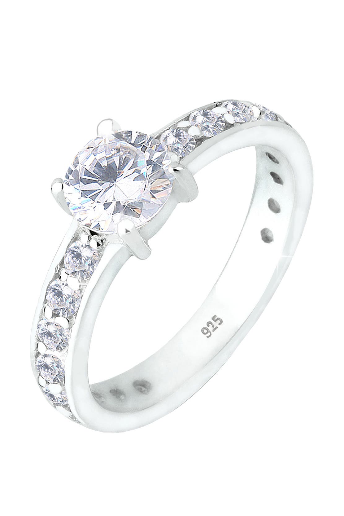 ELLI Ring Solitär Zirkonia 925 Sterling Silber Weiß, Bild 1