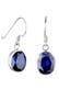 Ohrringe Ohrhänger synthetischer Saphir 925 Silber Blau