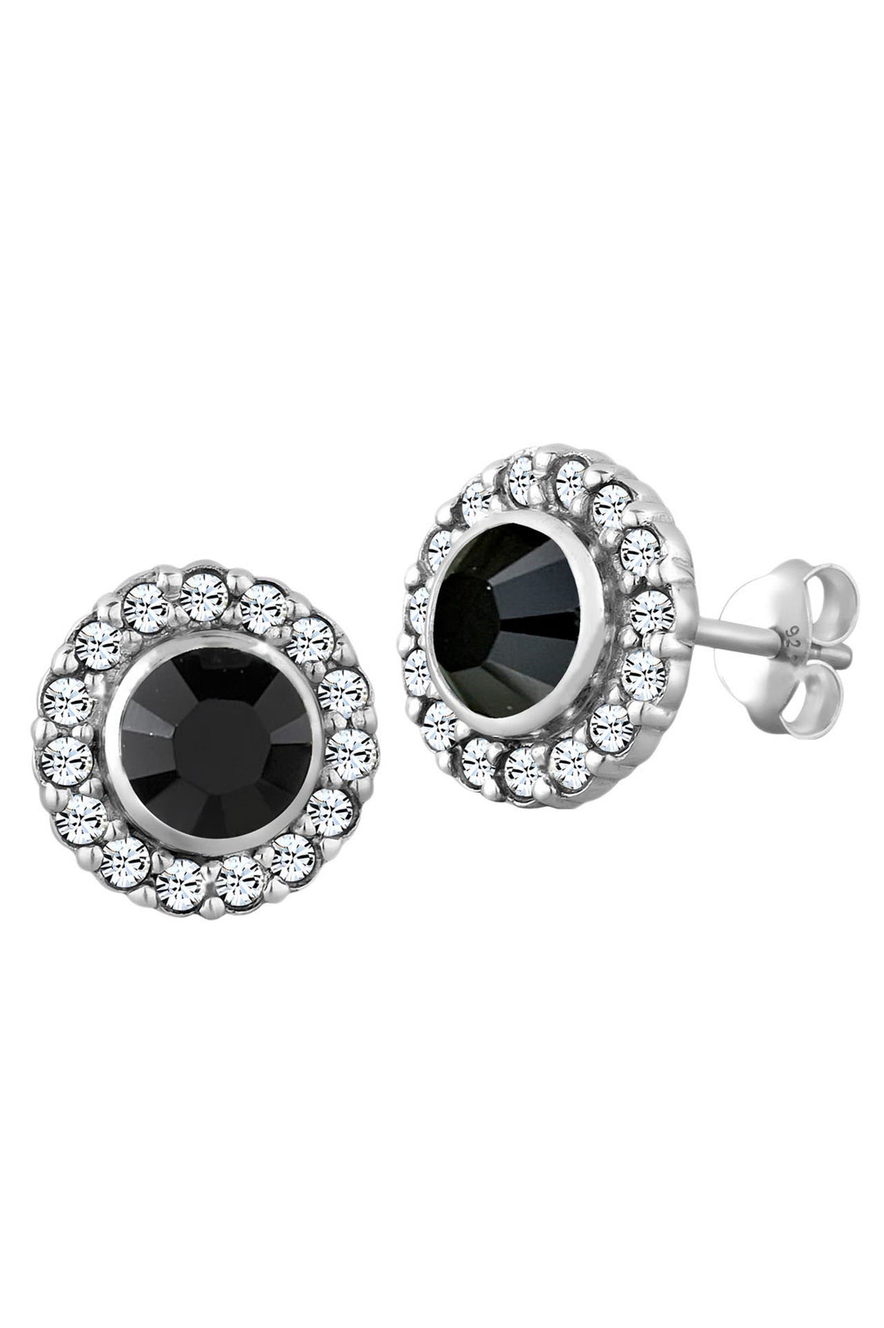 ELLI Ohrringe Glamour Kristalle 925 Silber Schwarz, Bild 1