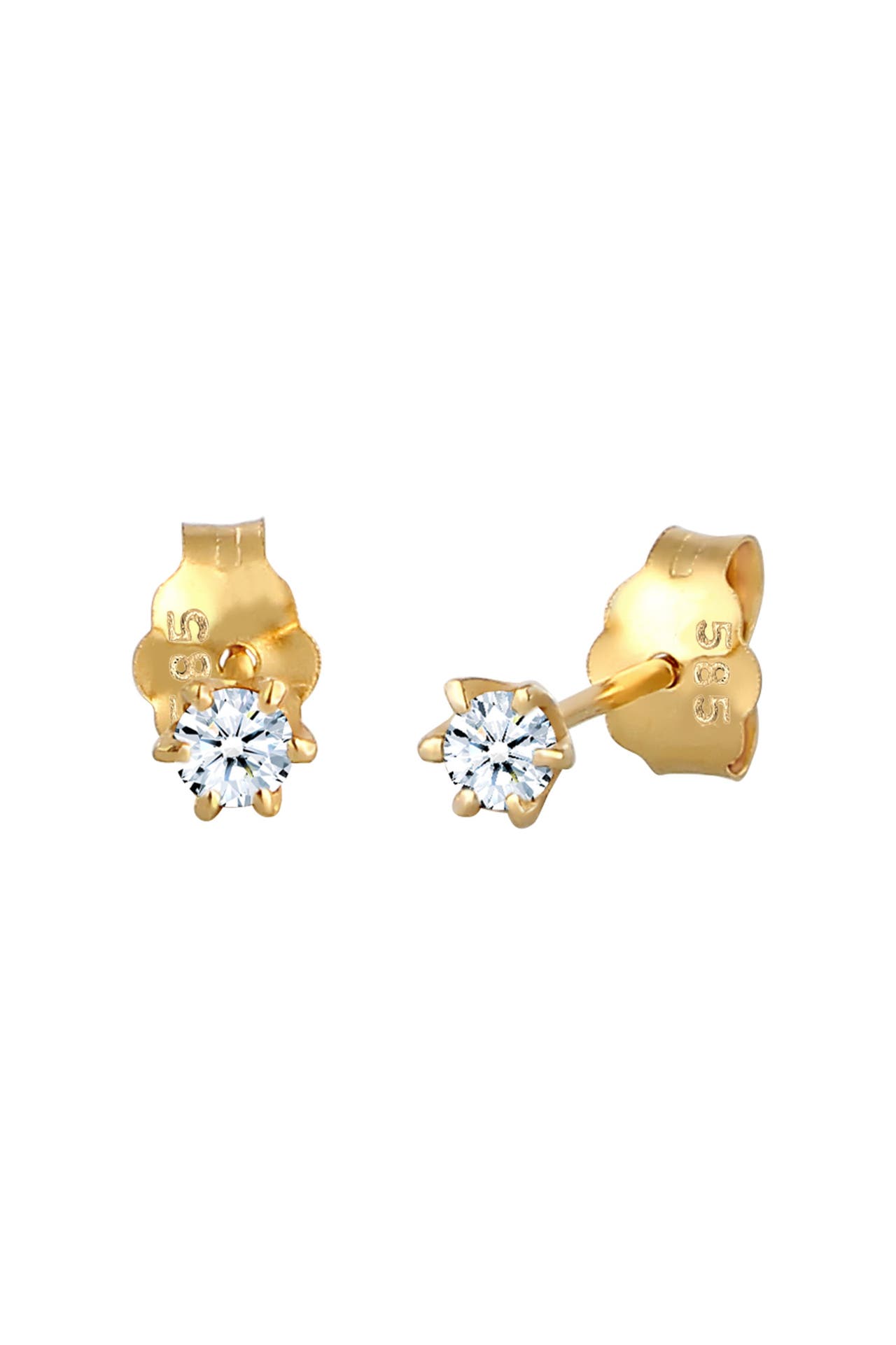 ELLI DIAMONDS Ohrringe Klassisch Solitär Diamant (0.22 ct.) 585 Gelbgold Gold, Bild 1