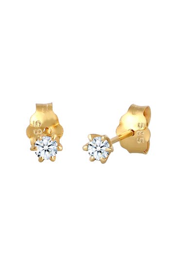 ELLI DIAMONDS Ohrringe Klassisch Solitär Diamant (0.22 ct.) 585 Gelbgold Gold