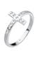 Ring Blogger Kreuz Kristalle 925 Silber Weiß