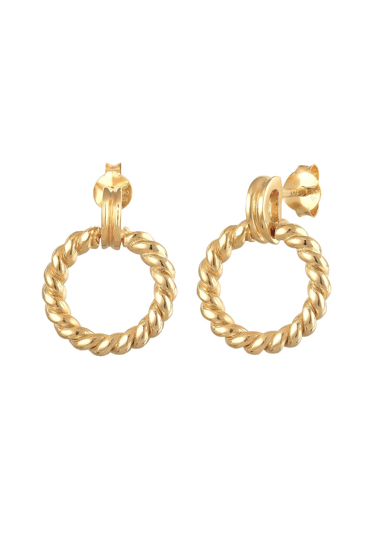 ELLI Ohrringe Kreis Twisted Rund 925 Silber Gold, Bild 1