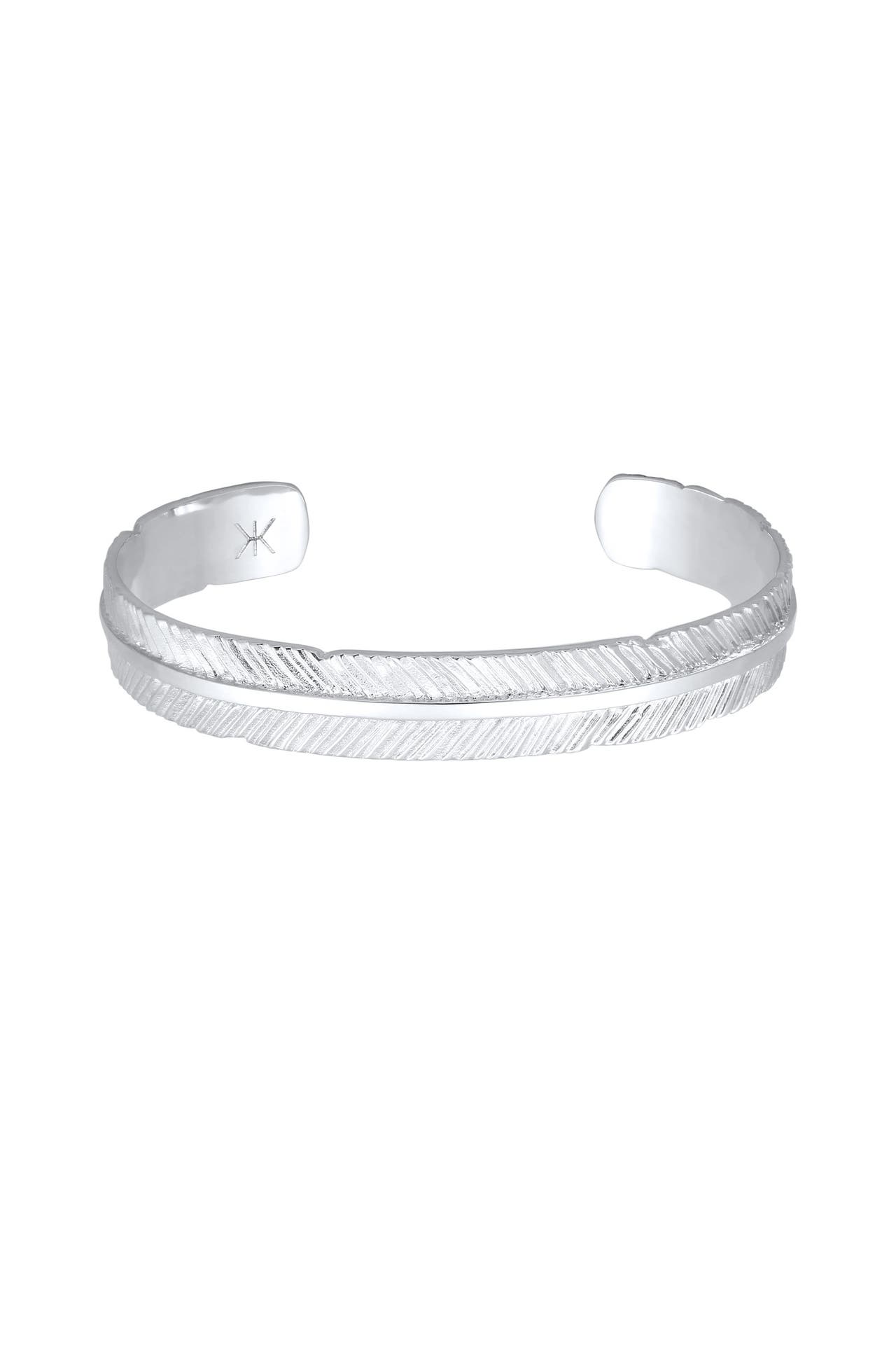 KUZZOI Armband Armreif Feder 925 Sterling Silber Silber, Bild 1
