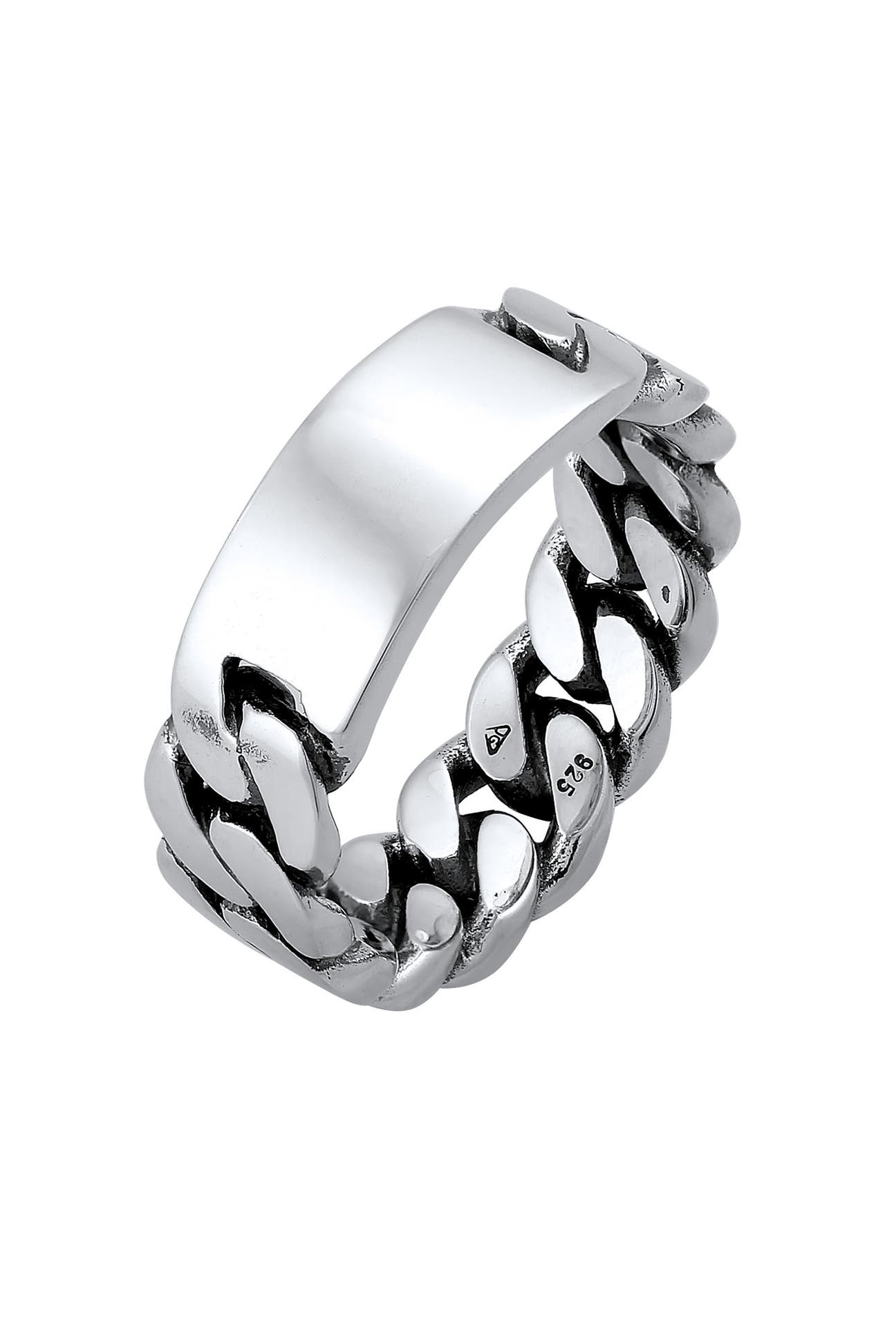 KUZZOI Ring Siegelring Panzer Glieder 925 Silber, Bild 1