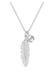 Kette Feder Boho Schmuck Geschenk mit Kristallen von Swarovski®925 Silber Silber